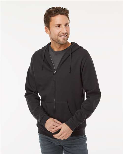 M&O Unisex Zipper Fleece Hoodie - 3331 - 3331M Black
