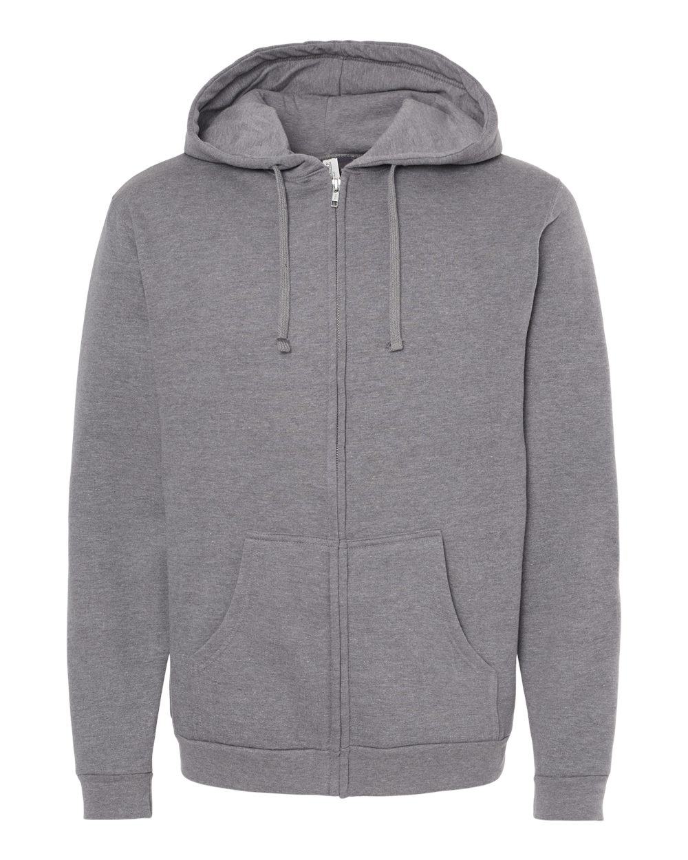 M&O Unisex Zipper Fleece Hoodie - 3331 - 3331M Heather Grey