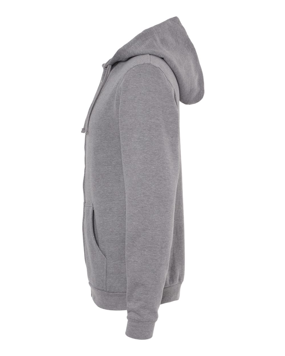 M&O Unisex Zipper Fleece Hoodie - 3331 - 3331M Heather Grey