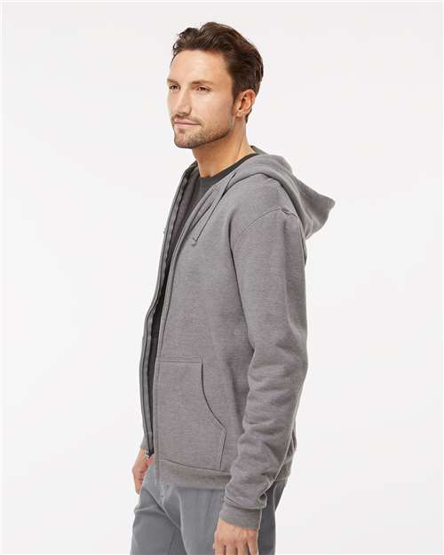 M&O Unisex Zipper Fleece Hoodie - 3331 - 3331M Heather Grey