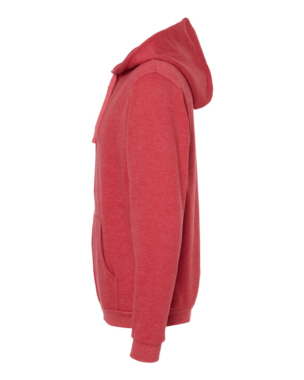 M&O Unisex Zipper Fleece Hoodie - 3331 - 3331M Heather Red