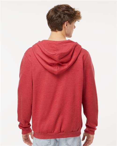 M&O Unisex Zipper Fleece Hoodie - 3331 - 3331M Heather Red