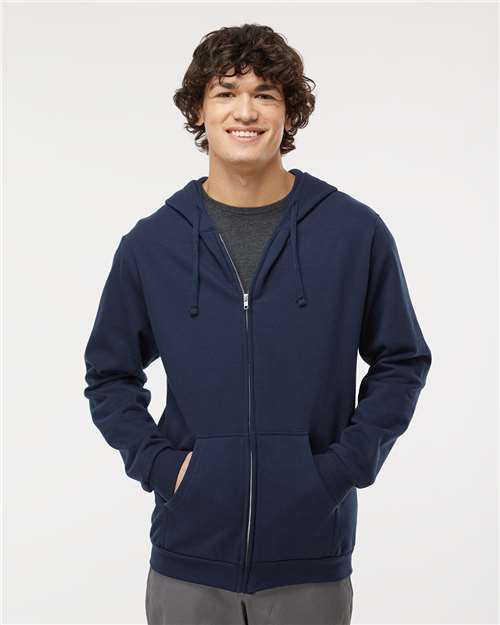 M&O Unisex Zipper Fleece Hoodie - 3331 - 3331M Navy