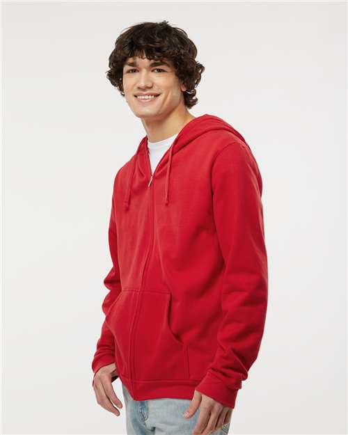 M&O Unisex Zipper Fleece Hoodie - 3331 - 3331M Red