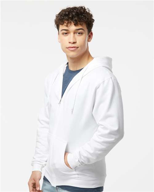 M&O Unisex Zipper Fleece Hoodie - 3331 - 3331M White