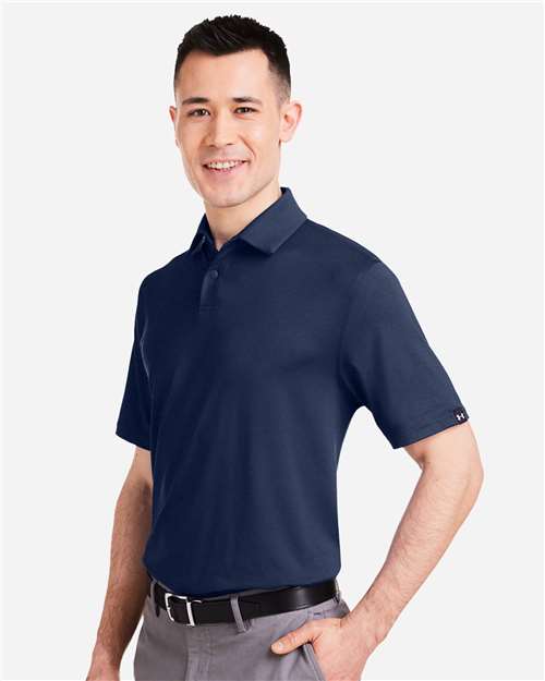 Under Armour Men's Recycled Polo - 1383255 Midnight Navy- White