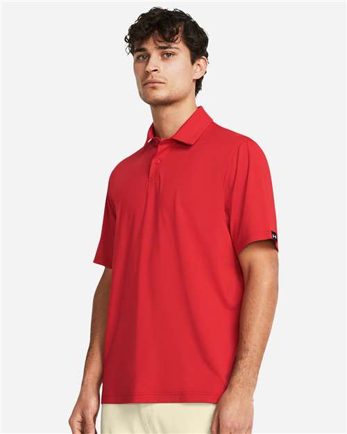Under Armour Men's Recycled Polo - 1383255 Red- White