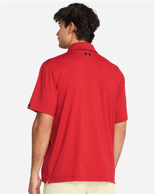 Under Armour Men's Recycled Polo - 1383255 Red- White