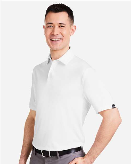 Under Armour Men's Recycled Polo - 1383255 White- White