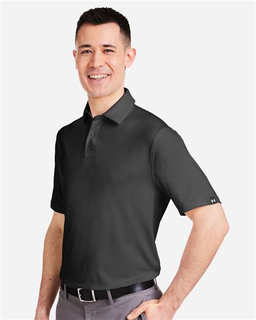 Under Armour Men's Recycled Polo - 1383255 Black- White