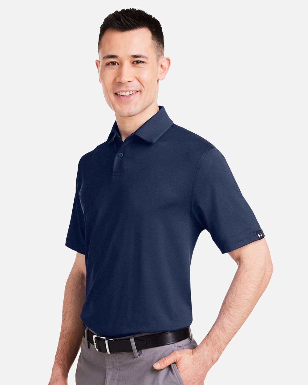 Under Armour Men's Recycled Polo - 1383255 Midnight Navy- White