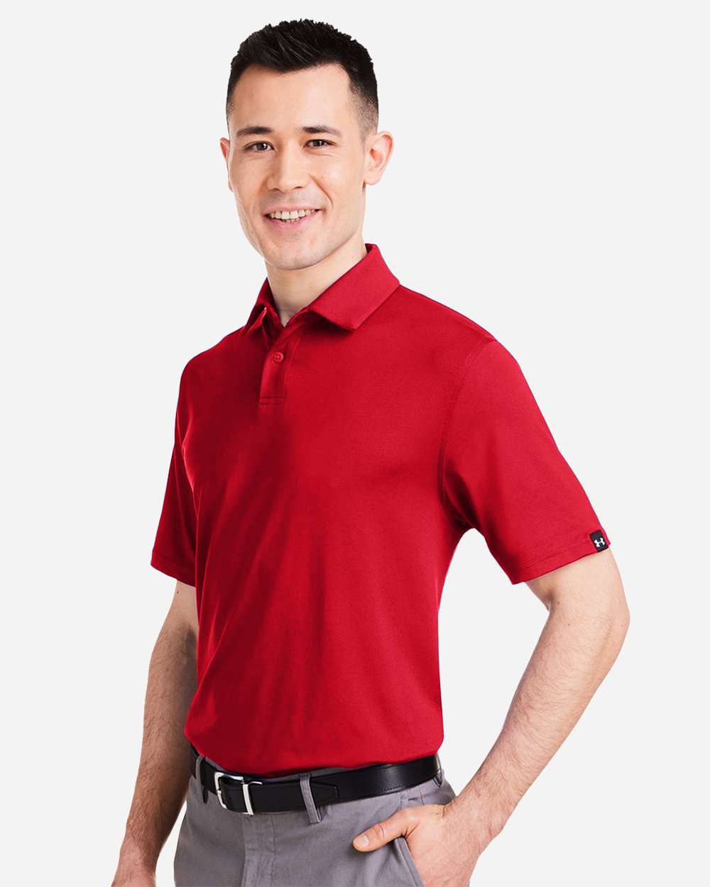 Under Armour Men's Recycled Polo - 1383255 Red- White