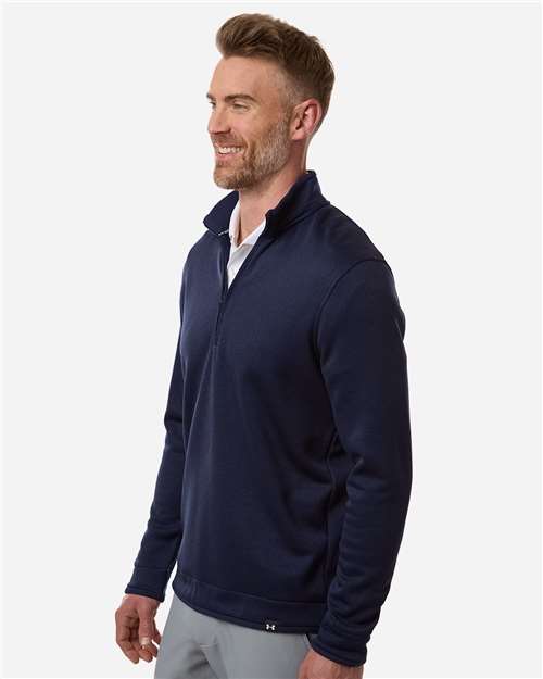 Under Armour Men's Storm Sweater Fleece Quarter-Zip Pullover - 1383256 Midnight Navy- White