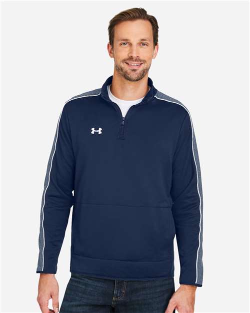 Under Armour Men's Command 2.0 Quarter-Zip Pullover - 1383260 Midnight Navy- White