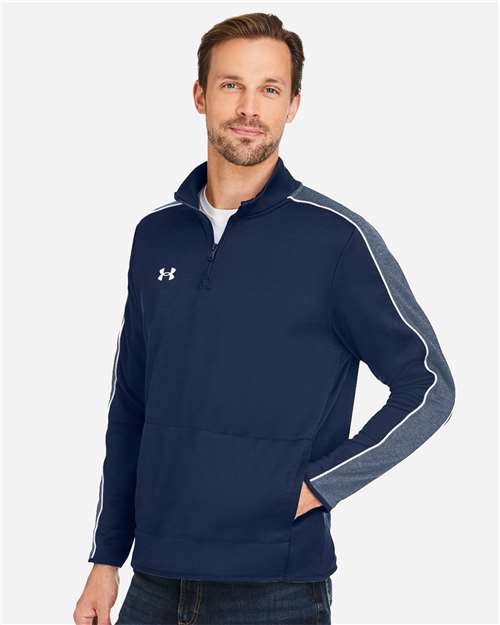 Under Armour Men's Command 2.0 Quarter-Zip Pullover - 1383260 Midnight Navy- White