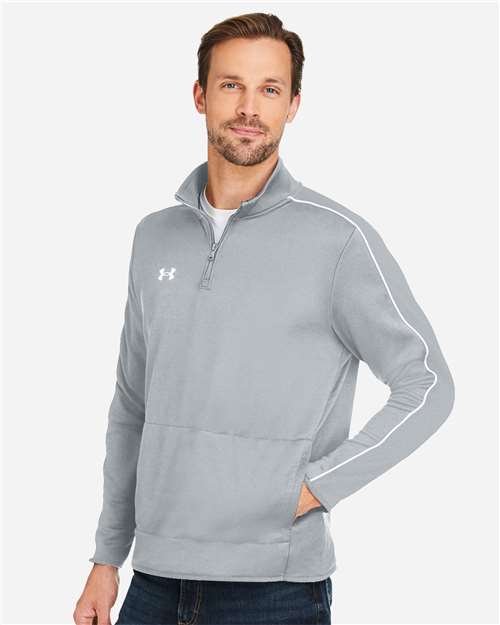 Under Armour Men's Command 2.0 Quarter-Zip Pullover - 1383260 Mod Grey- White