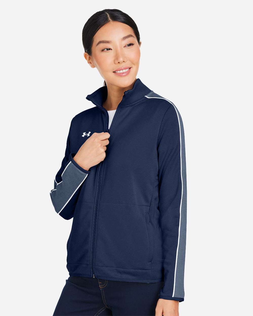 Under Armour Women's Command Full-Zip 2.0 Jacket - 1383272 Midnight Navy- White