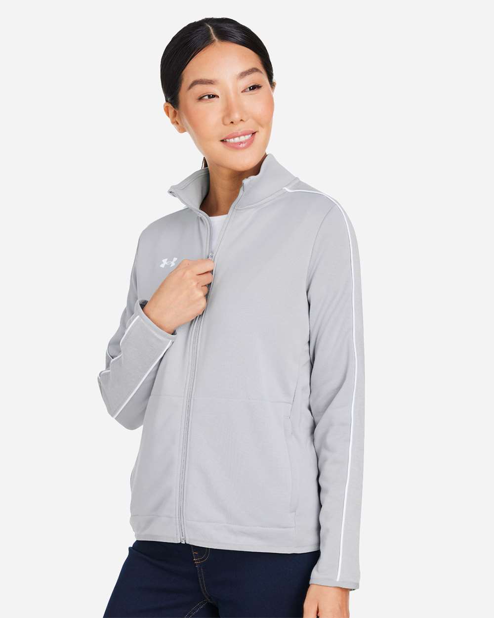 Under Armour Women's Command Full-Zip 2.0 Jacket - 1383272 Mod Grey- White
