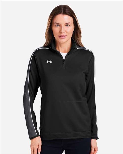 Under Armour Women's Command 2.0 Quarter-Zip Pullover - 1383274 Black- White