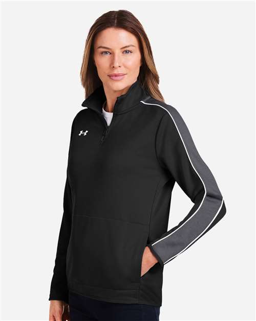 Under Armour Women's Command 2.0 Quarter-Zip Pullover - 1383274 Black- White