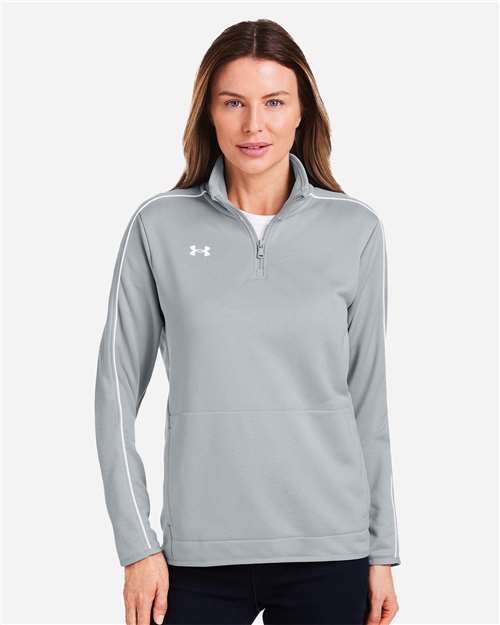 Under Armour Women's Command 2.0 Quarter-Zip Pullover - 1383274 Mod Grey- White