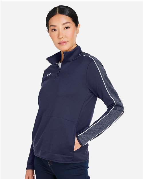 Under Armour Women's Command 2.0 Quarter-Zip Pullover - 1383274 Midnight Navy- White