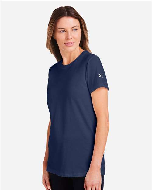 Under Armour Women's Athletic 2.0 T-Shirt - 1383284 Midnight Navy- White