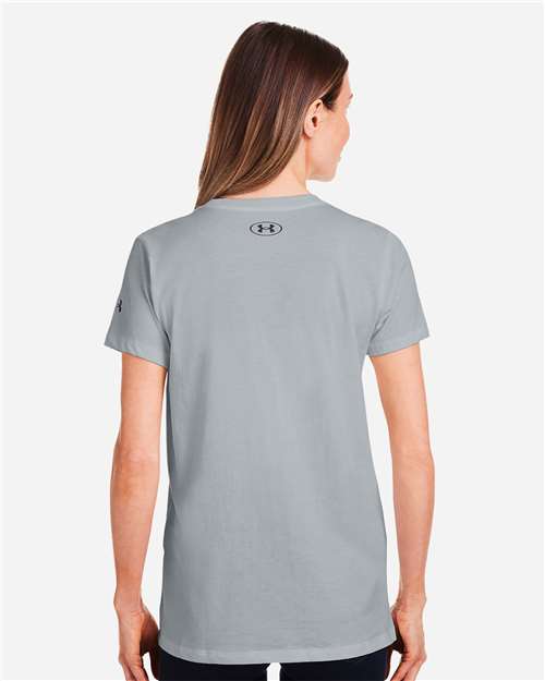 Under Armour Women's Athletic 2.0 T-Shirt - 1383284 Mod Grey Medium Heather- Black