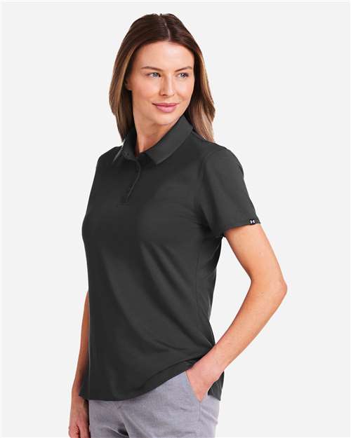 Under Armour Women's Recycled Polo - 1385910 Black- White