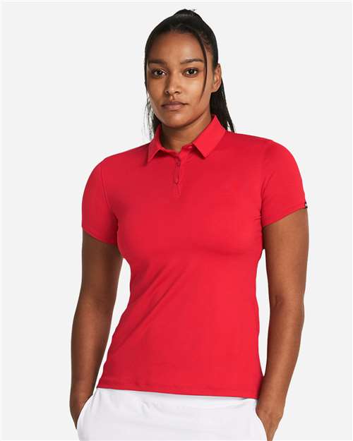 Under Armour Women's Recycled Polo - 1385910 Red- White