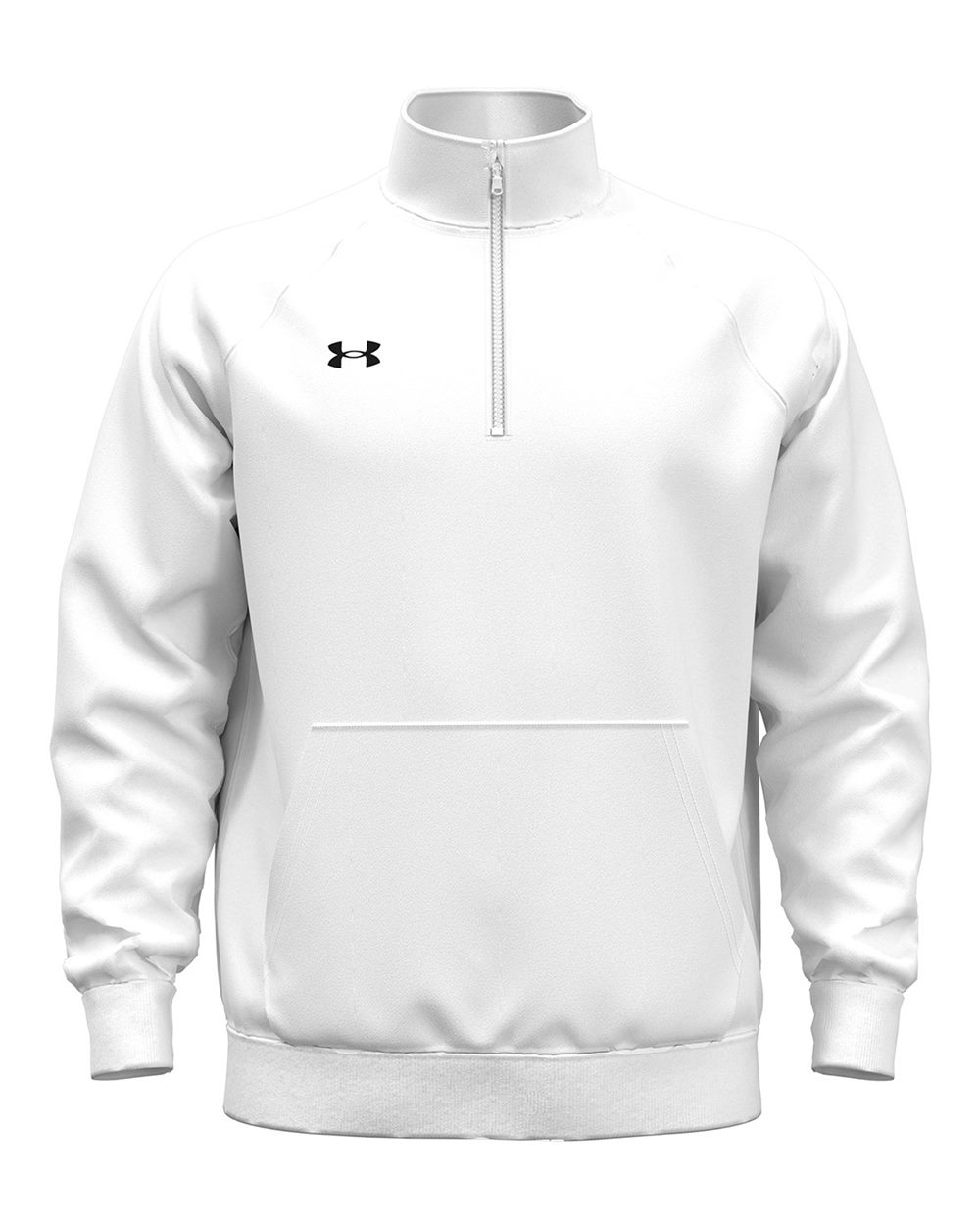 Under Armour Men's Rival Fleece Quarter-Zip Pullover - 1386016 White- Black
