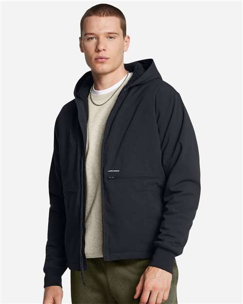 Under Armour Men's Icon Fleece Jacket - 1387568 Black- Black