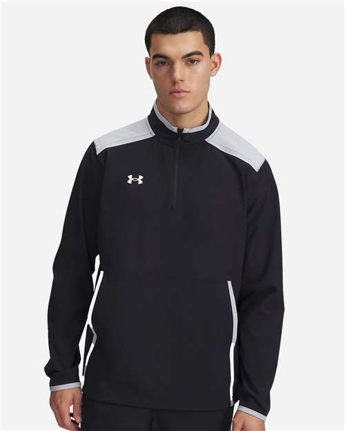 Under Armour Men's Motivate 3.0 Quarter-Zip Pullover - 1389611 Black- Mod Grey- White