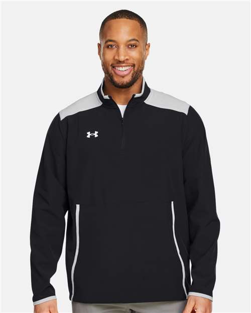 Under Armour Men's Motivate 3.0 Quarter-Zip Pullover - 1389611 Black- Mod Grey- White