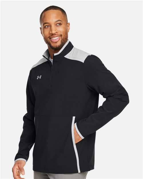 Under Armour Men's Motivate 3.0 Quarter-Zip Pullover - 1389611 Black- Mod Grey- White