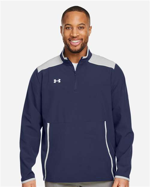 Under Armour Men's Motivate 3.0 Quarter-Zip Pullover - 1389611 Midnight Navy- White
