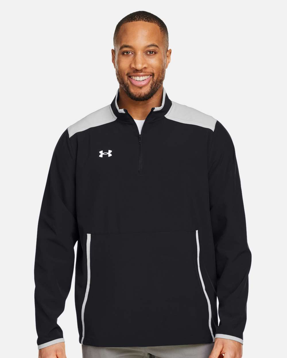 Under Armour Men's Motivate 3.0 Quarter-Zip Pullover - 1389611 Black- Mod Grey- White