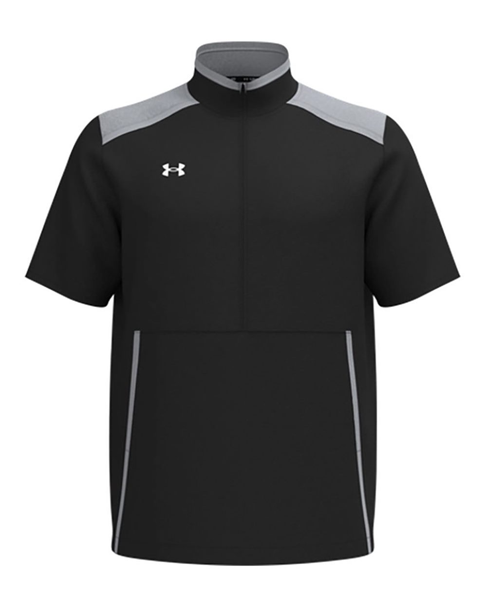 Under Armour Men's Motivate 3.0 Short Sleeve Half-Zip - 1389612 Black- Mod Grey- White
