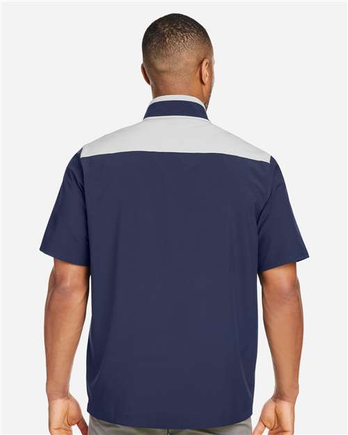 Under Armour Men's Motivate 3.0 Short Sleeve Half-Zip - 1389612 Midnight Navy- White