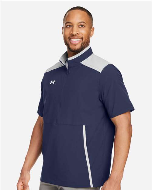 Under Armour Men's Motivate 3.0 Short Sleeve Half-Zip - 1389612 Midnight Navy- White
