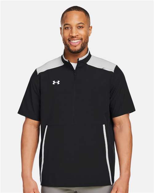 Under Armour Men's Motivate 3.0 Short Sleeve Half-Zip - 1389612 Black- Mod Grey- White