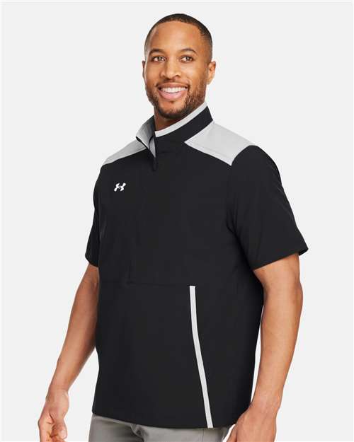 Under Armour Men's Motivate 3.0 Short Sleeve Half-Zip - 1389612 Black- Mod Grey- White