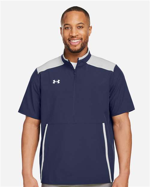 Under Armour Men's Motivate 3.0 Short Sleeve Half-Zip - 1389612 Midnight Navy- White