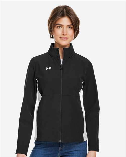 Under Armour Women's Rival Stretch Jacket - 1389661 Black- White- White