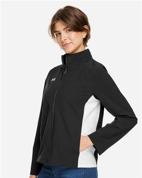 Under Armour Women's Rival Stretch Jacket - 1389661 Black- White- White