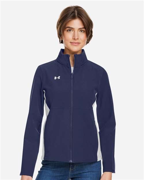 Under Armour Women's Rival Stretch Jacket - 1389661 Midnight Navy- White