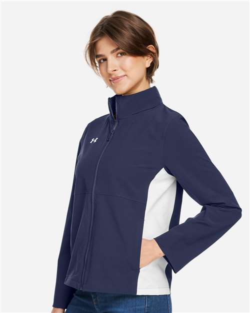 Under Armour Women's Rival Stretch Jacket - 1389661 Midnight Navy- White