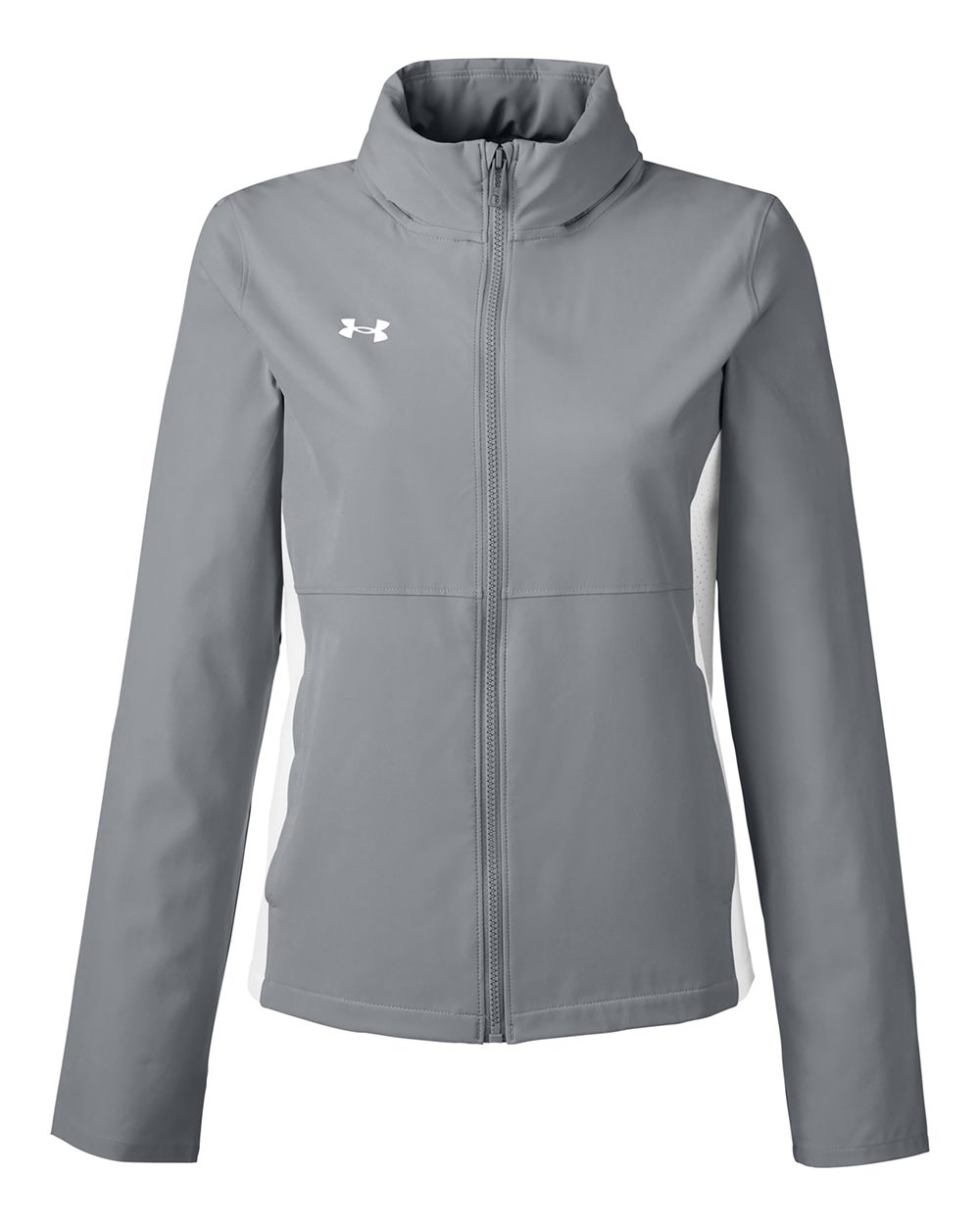 Under Armour Women's Rival Stretch Jacket - 1389661 Mod Grey- White