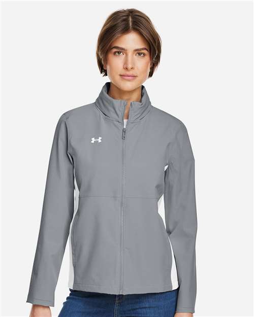 Under Armour Women's Rival Stretch Jacket - 1389661 Mod Grey- White