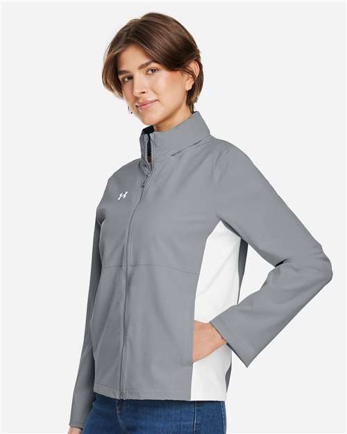Under Armour Women's Rival Stretch Jacket - 1389661 Mod Grey- White